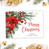 Vrolijk kerstbotanisch groen feestdagenkaart