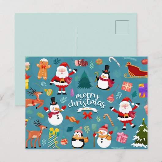 Vrolijk kerstBriefkaart Briefkaart (Voorkant / Achterkant)