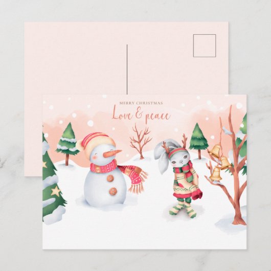 Vrolijk kerstBriefkaart Briefkaart (Voorkant / Achterkant)