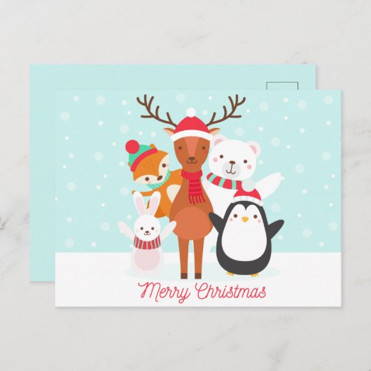 Vrolijk kerstBriefkaart Briefkaart (Voorkant / Achterkant)