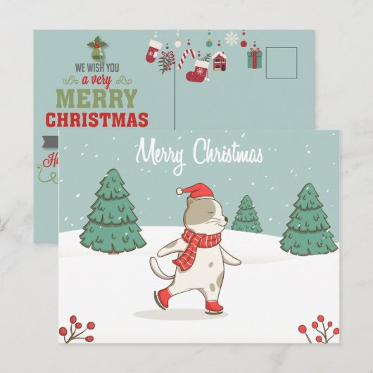 Vrolijk kerstBriefkaart Briefkaart (Voorkant / Achterkant)