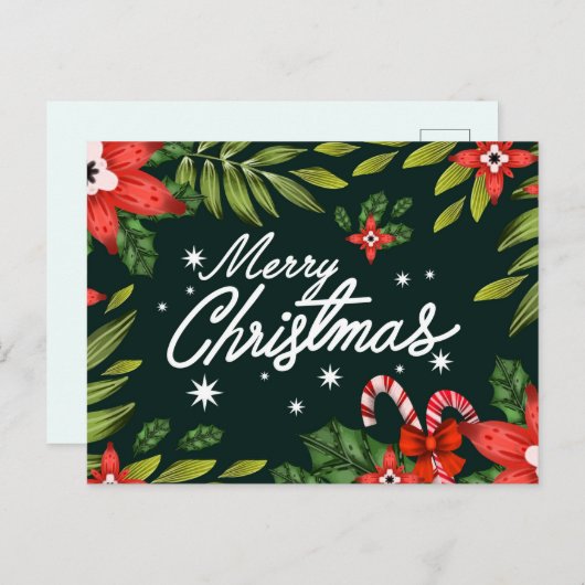 Vrolijk kerstBriefkaart Briefkaart (Voorkant / Achterkant)