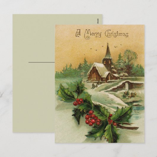 Vrolijk kerstBriefkaart Feestdagenkaart (Voorkant / Achterkant)