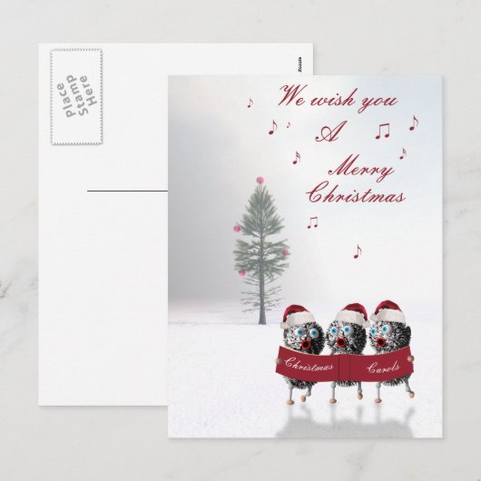 Vrolijk kerstbriefkaart feestdagenkaart (Voorkant / Achterkant)