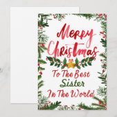 Vrolijk kerstbriefkaart kaart (Voorkant / Achterkant)