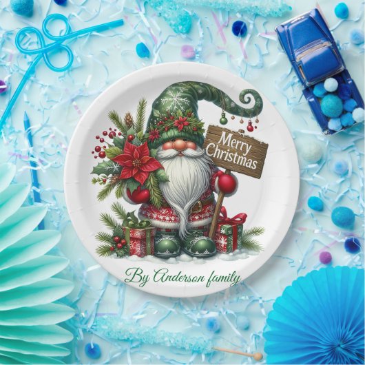 Vrolijk kerstBriefkaart Papieren Bordje (Feest)