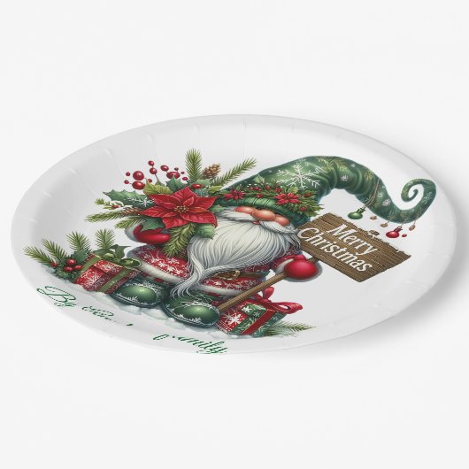 Vrolijk kerstBriefkaart Papieren Bordje (Gekanteld)