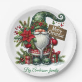 Vrolijk kerstBriefkaart Papieren Bordje (Voorkant)