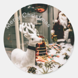 Vrolijk kerstbriefkaart ronde sticker