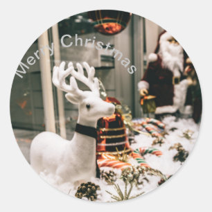 Vrolijk kerstbriefkaart ronde sticker