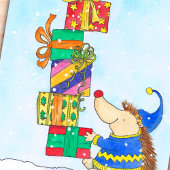 Vrolijk kerstbriefkaart van Nicole Janes Briefkaart