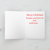 Vrolijk kerstbroertje en schoonzus feestdagen kaart (Binnen)