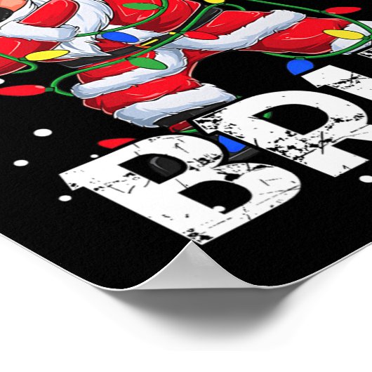 Vrolijk Kerstbruh Dabbing Santa Boys Kinder Xmas Poster (Hoek)