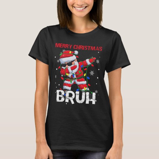 Vrolijk Kerstbruh Dabbing Santa Boys Kinder Xmas T-shirt (Voorkant)
