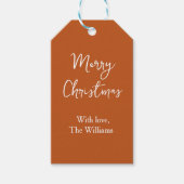 Vrolijk Kerstbruin Cadeaulabel (Voorkant)