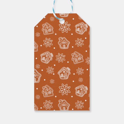 Vrolijk Kerstbruin Cadeaulabel (Achterkant)