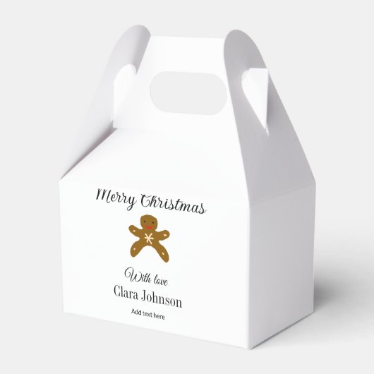 Vrolijk kerstbruine koekjes voeg naam met liefde h bedankdoosjes (Voorkant Zijde)