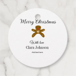 Vrolijk kerstbruine koekjes voeg naam met liefde h bedankjes labels