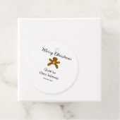 Vrolijk kerstbruine koekjes voeg naam met liefde h bedankjes labels (In situ)