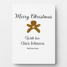 Vrolijk kerstbruine koekjes voeg naam met liefde h fotoplaat