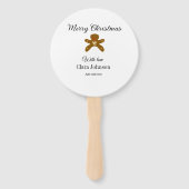 Vrolijk kerstbruine koekjes voeg naam met liefde h handwaaier (Achterkant)