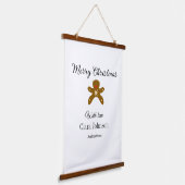 Vrolijk kerstbruine koekjes voeg naam met liefde h hangend wandkleed (Gebogen)