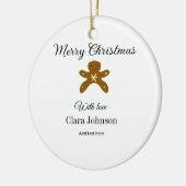 Vrolijk kerstbruine koekjes voeg naam met liefde h keramisch ornament (Links)