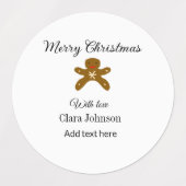 Vrolijk kerstbruine koekjes voeg naam met liefde h labels (Design 1)