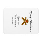 Vrolijk kerstbruine koekjes voeg naam met liefde h magneet (Horizontaal)