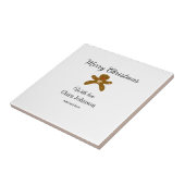 Vrolijk kerstbruine koekjes voeg naam met liefde h tegeltje (Zijkant)