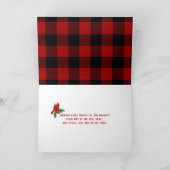 Vrolijk kerstbuffel gecontroleerd bij vogels feestdagen kaart (Binnen)