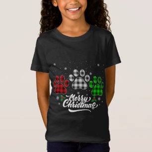 Vrolijk kerstbuffel met rode rode groene hond t-shirt