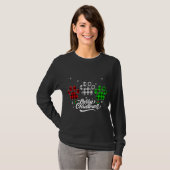 Vrolijk kerstbuffel met rode rode groene hond t-shirt (Voorkant volledig)
