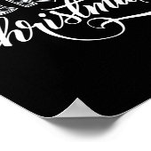 Vrolijk kerstbuffel zwart en wit geruit voor poster (Hoek)