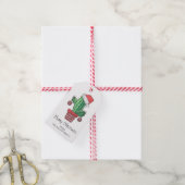 Vrolijk kerstcactus met decoraties | FEESTDAGEN Cadeaulabel (Met Touw)