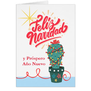 Vrolijk kerstcactus Spaans Feliz Navidad