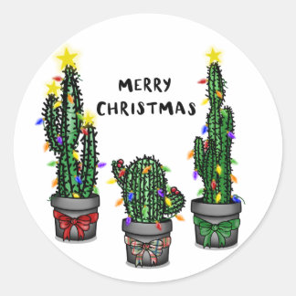 Vrolijk kerstcactus Sticker