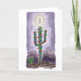 Vrolijk kerstcactus wenskaart feestdagen kaart