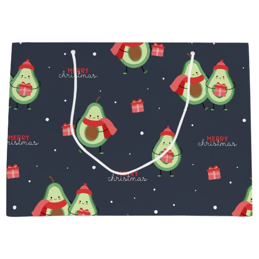 Vrolijk kerstcadeado groot cadeauzakje (Voorkant)