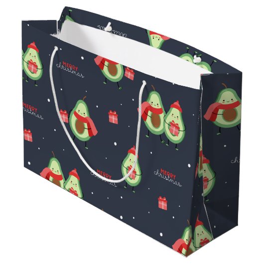 Vrolijk kerstcadeado groot cadeauzakje (Achterkant Gekanteld)