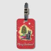 Vrolijk kerstcadeat bagagelabel (Voorkant (verticaal))