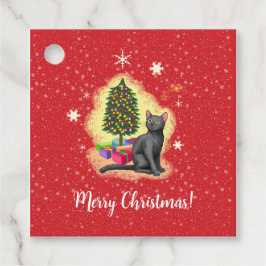 Vrolijk kerstcadeat bedankjes labels