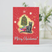 Vrolijk kerstcadeat bedankkaart (Staand voorkant)