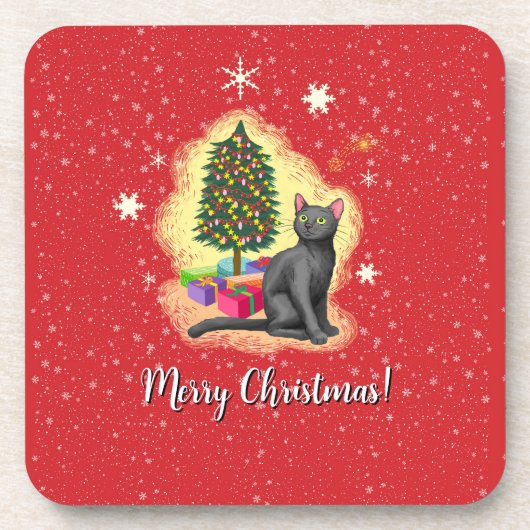 Vrolijk kerstcadeat bier onderzetter (Voorkant)