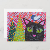 Vrolijk kerstcadeat briefkaart (Voorkant / Achterkant)