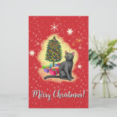 Vrolijk kerstcadeat briefpapier (Staand voorkant)