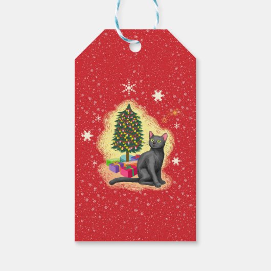 Vrolijk kerstcadeat cadeaulabel (Achterkant)