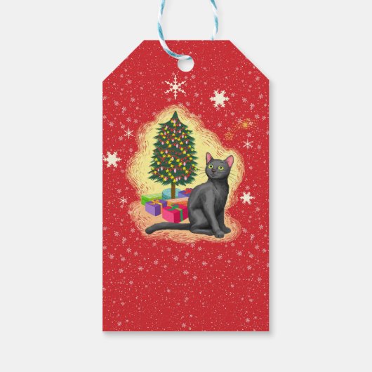 Vrolijk kerstcadeat cadeaulabel (Achterkant)