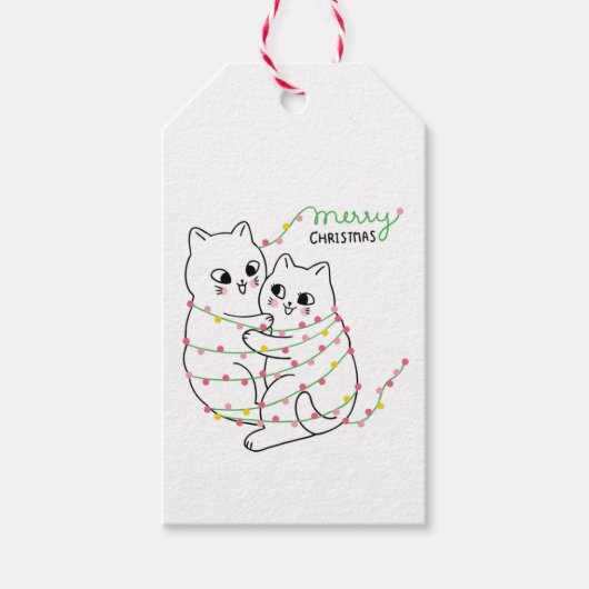 Vrolijk kerstcadeat cadeaulabel (Voorkant)