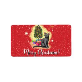 Vrolijk kerstcadeat etiket